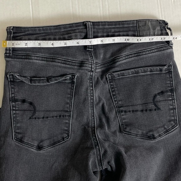 American Eagle Outfitters Jeans Womens Faded Black Low Rise Stretch Skinny - 6 - Picture 6 of 8